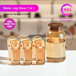 [POL] Set Teko Air Kaca Fixture 7 in 1 | Pitcher Glass Kettle 7 in 1 | Kettle Air Kaca Fixture