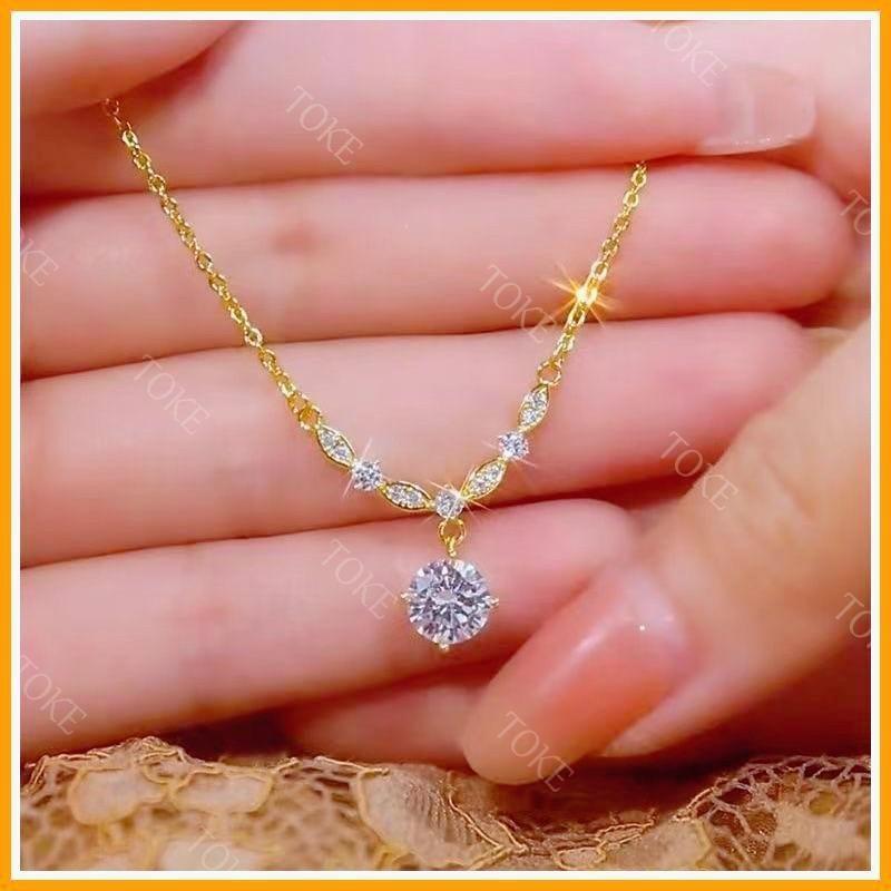 Vòng cổ titan nữ khống gỉ không đen Dây chuyền đẹp trang sức titan Hàn Quốc