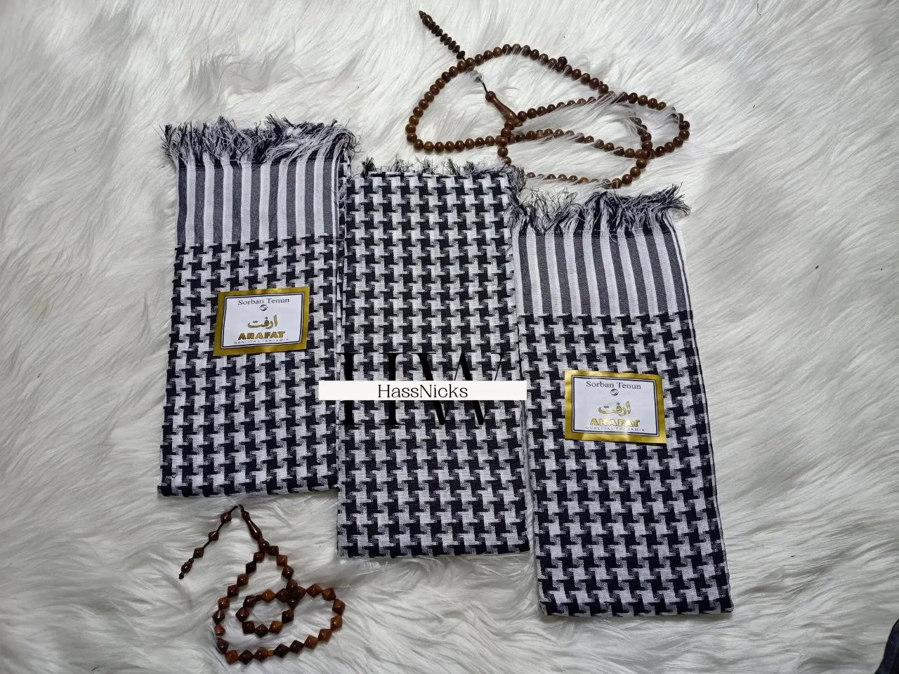 Paket 10Pcs Sorban Arafat Motif Jagung KOTAK-Kotak Sorban Tenun Santri Murah Souvenir Umrah dan Haji Kain Syal Sorban Tenun arab