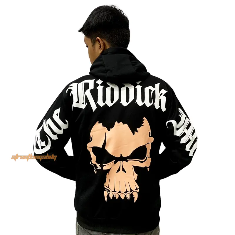 HOODIE SKULS SHERPA Hoodie sherpa pria-wanita Fleece Tebal Sablon Jumper Distro Sweater Hitam 0