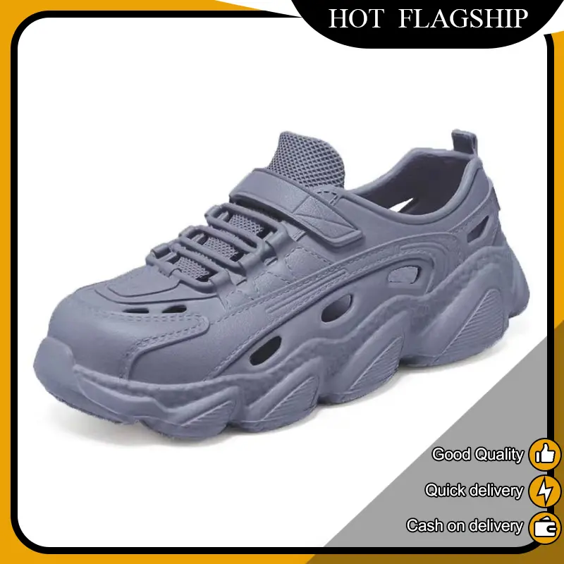 【Pengiriman Dari Jakarta】Sandal Sepatu Kasual Pria Flip Flop Santai Elegan Bahan Karet Ringan Nyaman Sandal Karet Pria EVA Hitam Casual Empuk