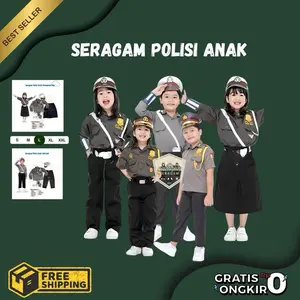 POLICEKIDS12!!! SERAGAM POLANTAS POLWAN ANAK ANAK/ POLANTAS POLWAN SET ANAK BERKUALIATAS