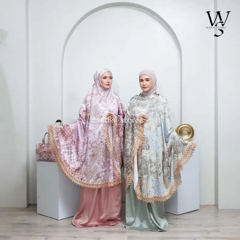 Mukena Dewasa Silk 2in1 Premium Motif Alana Jumbo Mix Polos Series Cantik 4