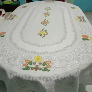 TAPLAK MEJA MAKAN OVAL/LONJONG/BULAT TELUR UNTUK 6-8 KURSI 150 x 225 CM BAHAN POLYESTER CLASSIC VINTAGE
