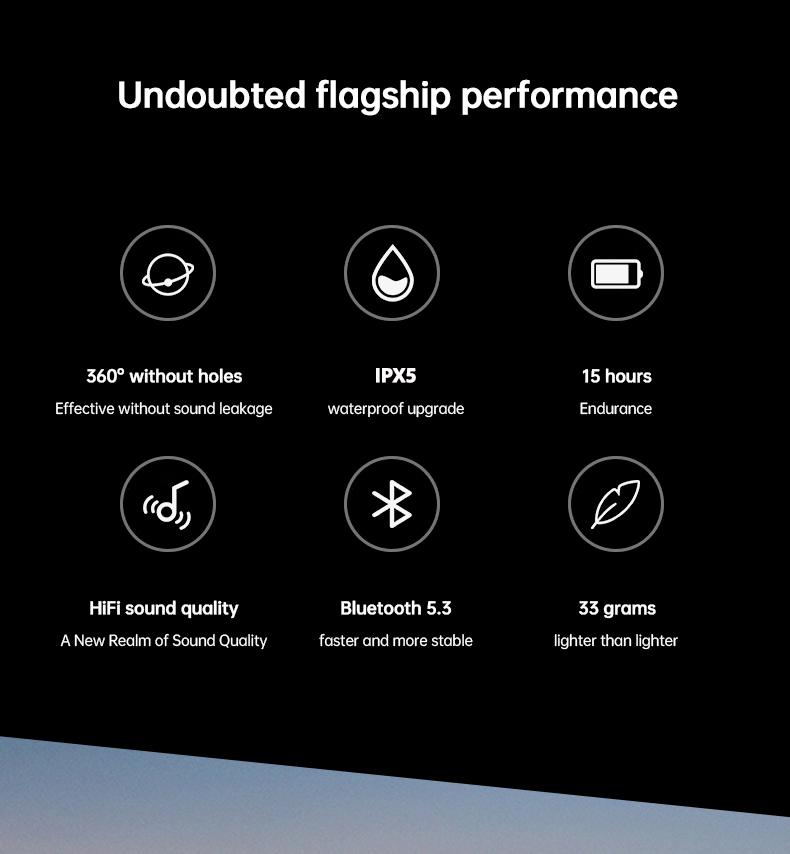 Jeep EC006 Bone Conduction Wireless Earphones HiFi Sound Quality Low Latency Bluetooth Headphones Long Standby IPX5 Waterproof Sports Headset