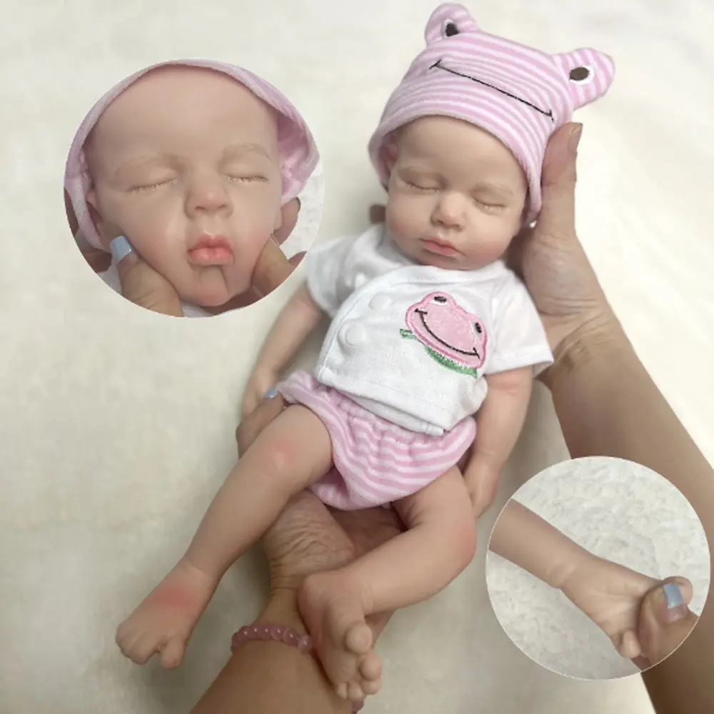 LouLou—33cm Soft Solid Silicone Baby Reborn Girl and Boy Reborn Dolls Handmade Painted Lifelike Newborn Baby Educational Toys