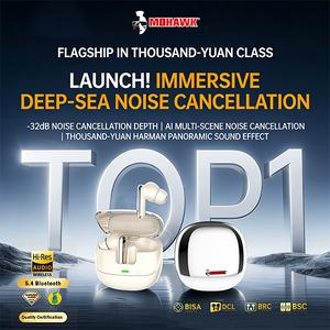 Mohawk Headset Bluetooth Tanpa Wayar Model Privat Pengurangan Bunyi 32dB Kualiti Tinggi untuk Sukan Larian Unisex Universal Reka Bentuk Tanpa Wayar