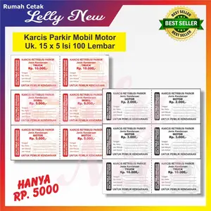 KARCIS PARKIR NEW MOTOR/MOBIL/TRUK HITAM MERAH