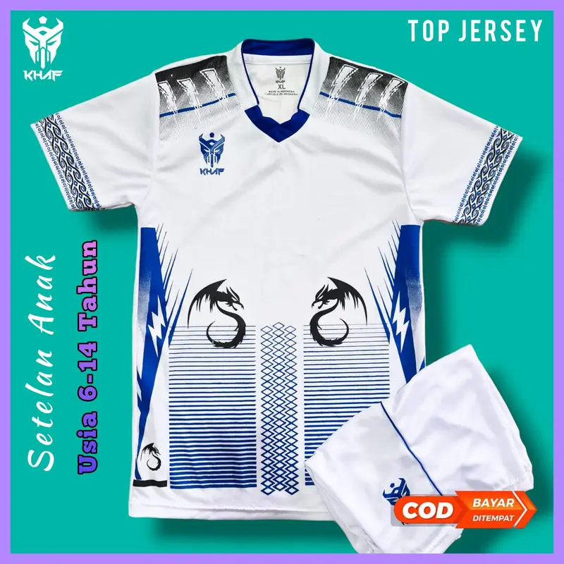 jersey 1set anak anak umur 7-14thn terbaru bermotif dragon 2
