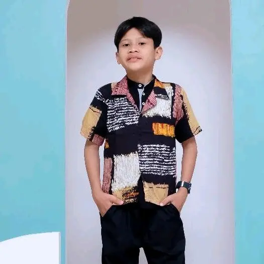 kemeja motif anak tanggung / kemeja rayon anak laki-laki / baju motif / kemeja pantai / kemeja motif viral Fashion 5