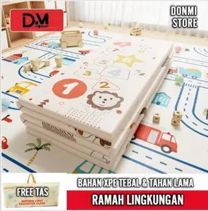 DONMI SNI | Playmat Bayi FREE TAS 8mm | Karpet Lipat anak Playmat Tikar Bayi Foam XPE 180x200cm Matras Bayi Playmat Foam Lipat