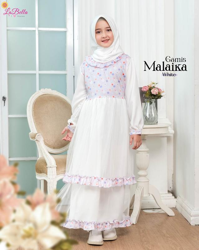 Baju Gamis Anak Tsabita gamis anak usia 4 5 6 8  10 thn  muslim pesta Bruklat kombinasi tutu  mewah Putih Dress Lebaran Remaja Wanita Syari Maxi Maxi Syari Kondangan Dewasa Kulot 9