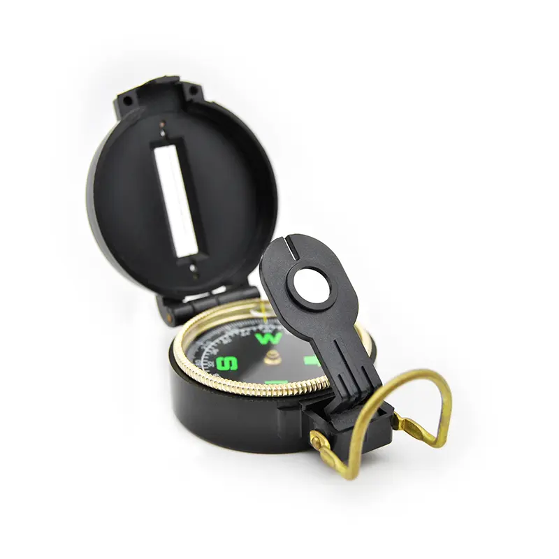 Cheap Black plastic housing lensatic sighting pocket tactical compass factory direct sale