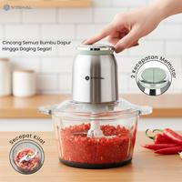 Gambar VISHAL Chopper Blender Serbaguna 2 Liter Wadah Kaca Tebal untuk Menggiling Daging Bumbu Halus Sayur dan Buah Praktis - VS-1901 dari VISHAL Kab. Tangerang 3 Tokopedia