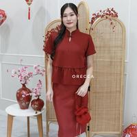 Gambar Ling Top Atasan Wanita Tangan Pendek Imlek Orecca - Maroon dari Orecca.id Kota Administrasi Jakarta Barat 1 Tokopedia