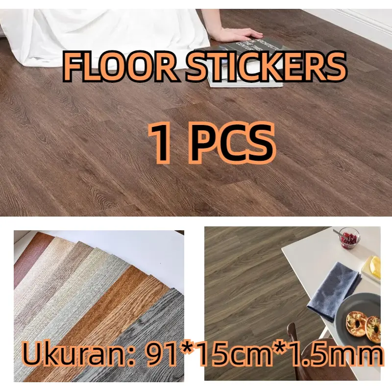 1PCS Lantai Vinyl Stiker Perekat / Vinly Lantai Kayu PVC Lantai Premium 91 x 15 cmx1.5mm