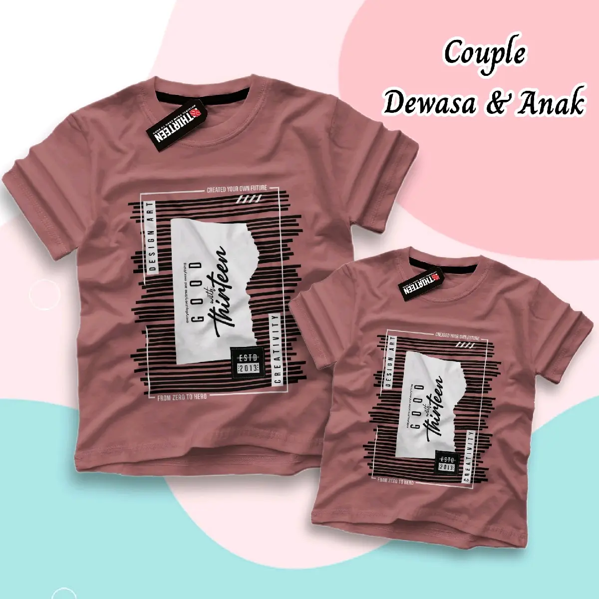 Kaos Couple Dewasa Anak Terbaru kaos pria kaos distro thirteen terlaris