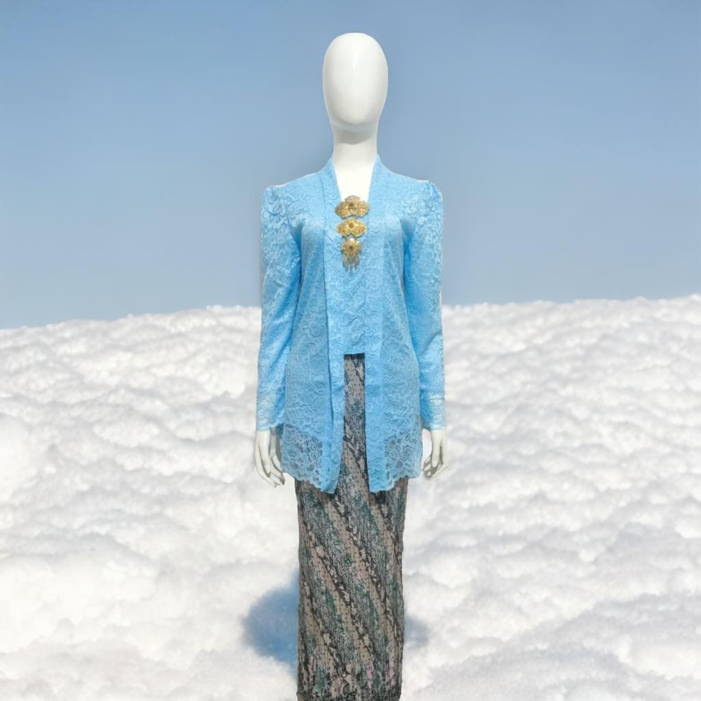 Klambi yomi kebaya kutu baru panjang bahu kerut untuk lamaran dan wisuda kebaya moderen tunik Klambi yomi kebaya kutu baru panjang bahu kerut untuk lamaran dan wisuda kebaya moderen tunik