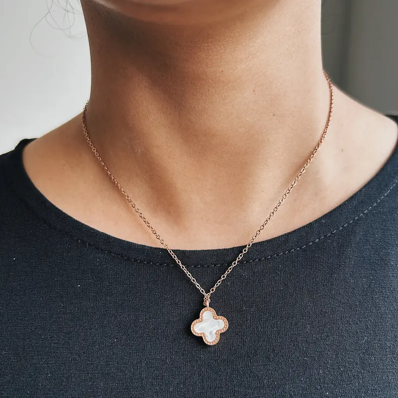 Dear Jolie Kalung Wanita Hermosa ROSE GOLD Titanium Anti Karat 2 sisi 3