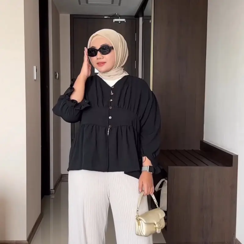 Willy Blouse Jumbo / Blouse Wanita Baju Busui Atasan  Panjang Cantik atasan wanita kekinian kemeja crinkle wanita 7