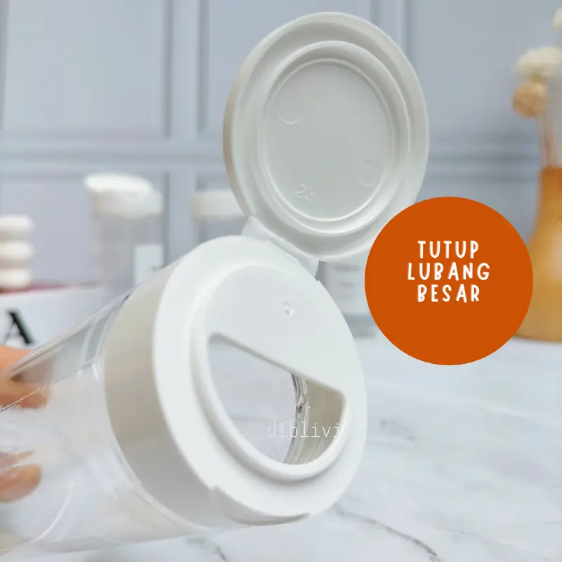 DIBLIVING | Toples Bumbu Dapur 140ml PUTIH Aesthetic TABUR  BON CABE Lubang Besar & Lubang Kecil 5