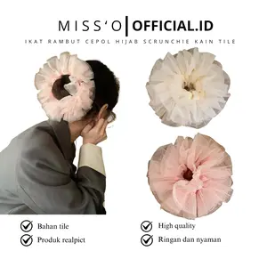 Missoofficial.id IR2031 Ikat Rambut Cepol Hijab Jilbab Scrunchie Anti Pusing Kain Tile Aksesoris Rambut