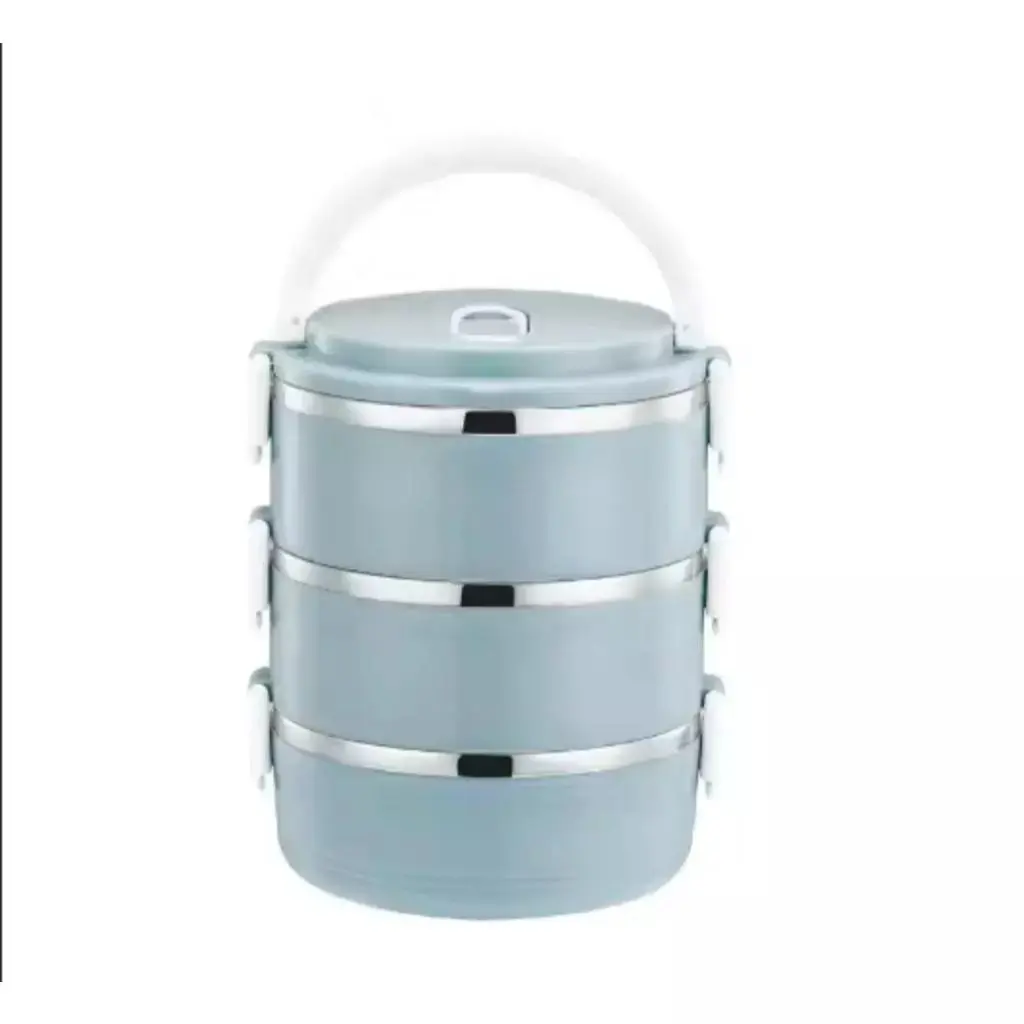 Lunch Box 3 Polos Tempat Bekal Makanan - Kitchenware Plastik Stainless tempat bekal tahan panas 24 jam mangko Steel Wadah stianless steel aman untuk microwave