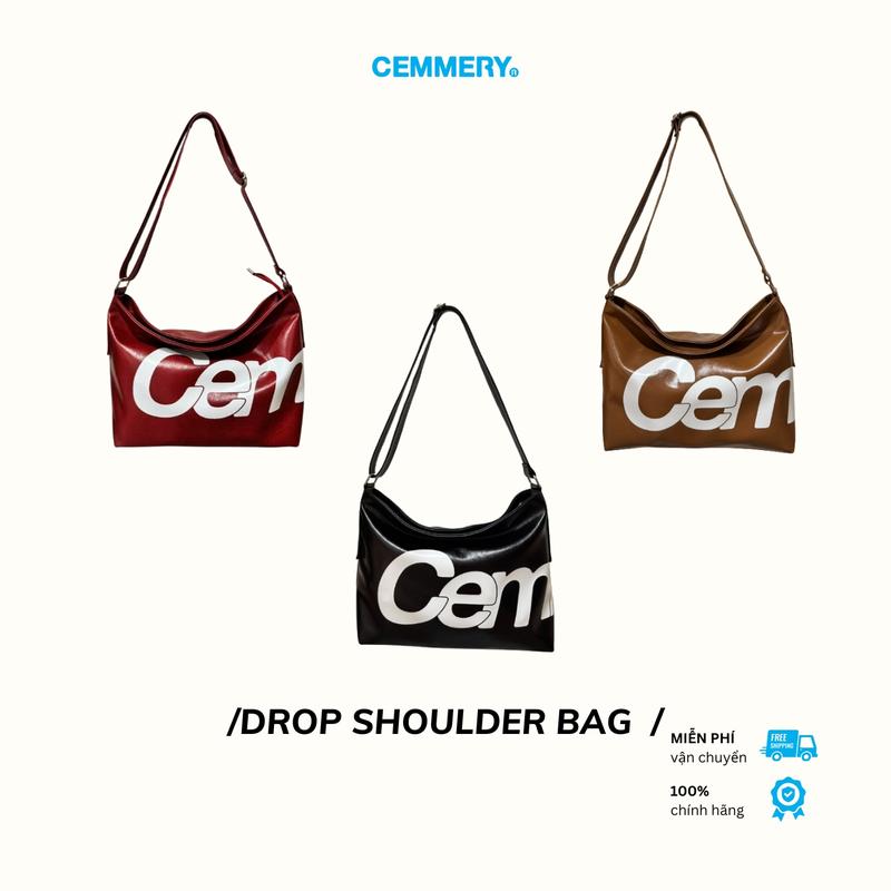 Túi Tote Đeo Chéo CEMMERY Local Brand Chính Hãng Drop Shoulder Bag Da Microfiber Logo In Unisex Size Vừa Laptop 14 Inch 3 Màu