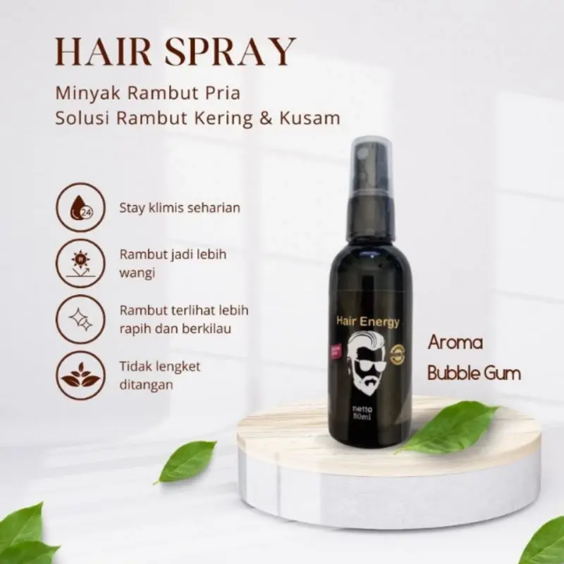 [ISI 2 PCS] Parfum Rambut Hair Energy 60ml - Atasi Bau Tak Sedap & Perawatan Rambut - Minyak 2