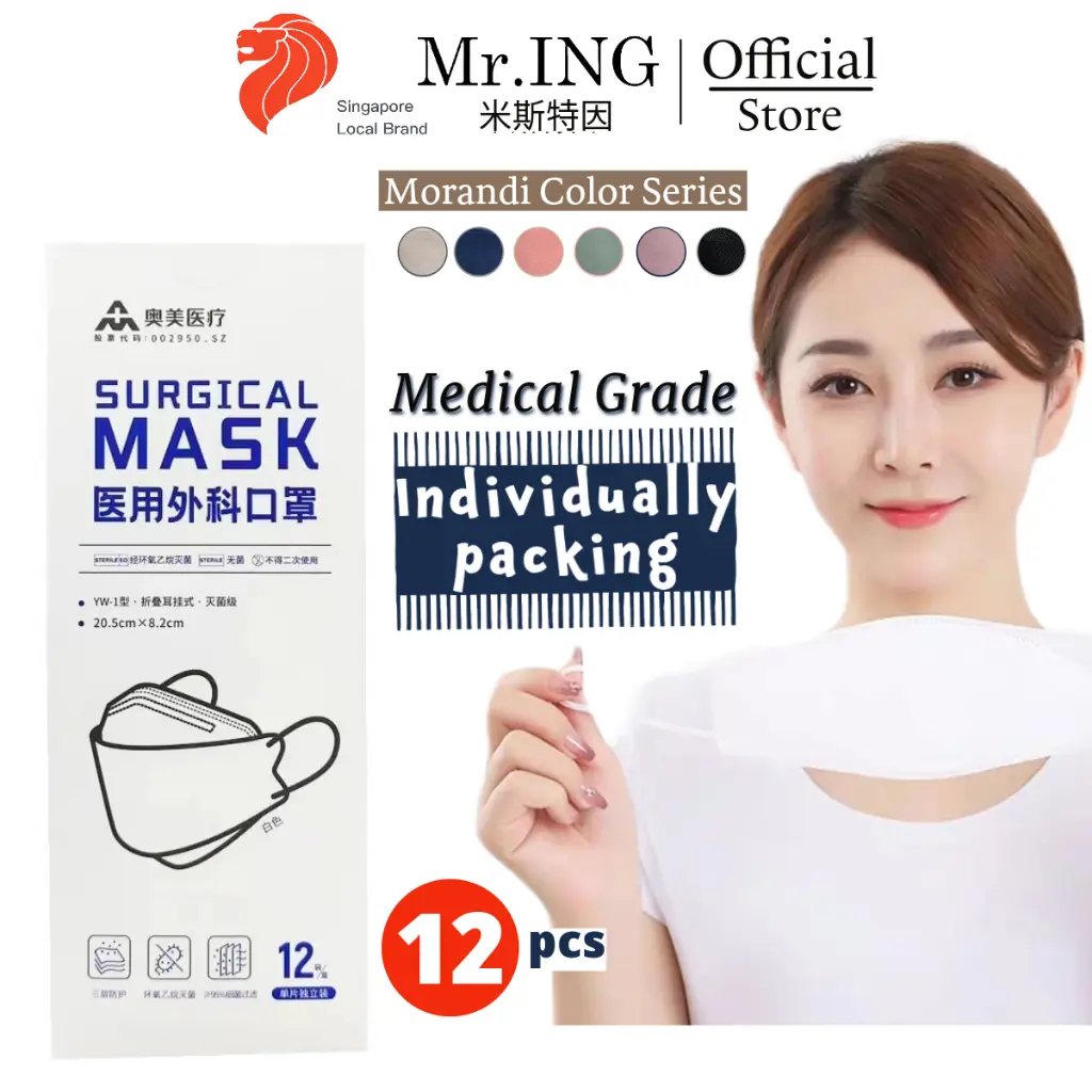MRING Adult Medical Mask 3ayer Individual packing 3D Fish Type Korea Design (12pcs)