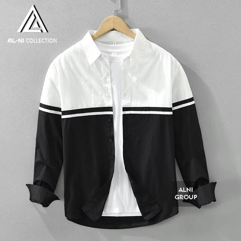Alni Collection - Atasan Pria Lengan Panjang Kemeja Kekinian Elegant 1