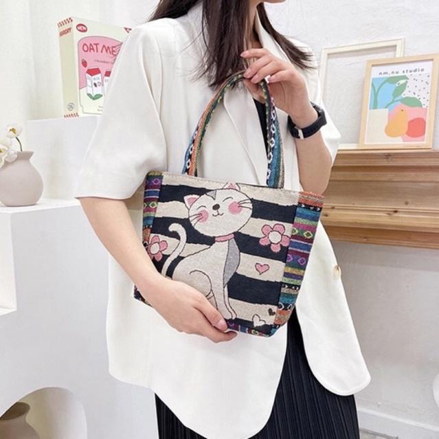 OPIOBAGS TAS TOTE MOTIF GAJAH WANITA IMPORT / TAS TOTEBAG / HANDBAG / TFW 66 7