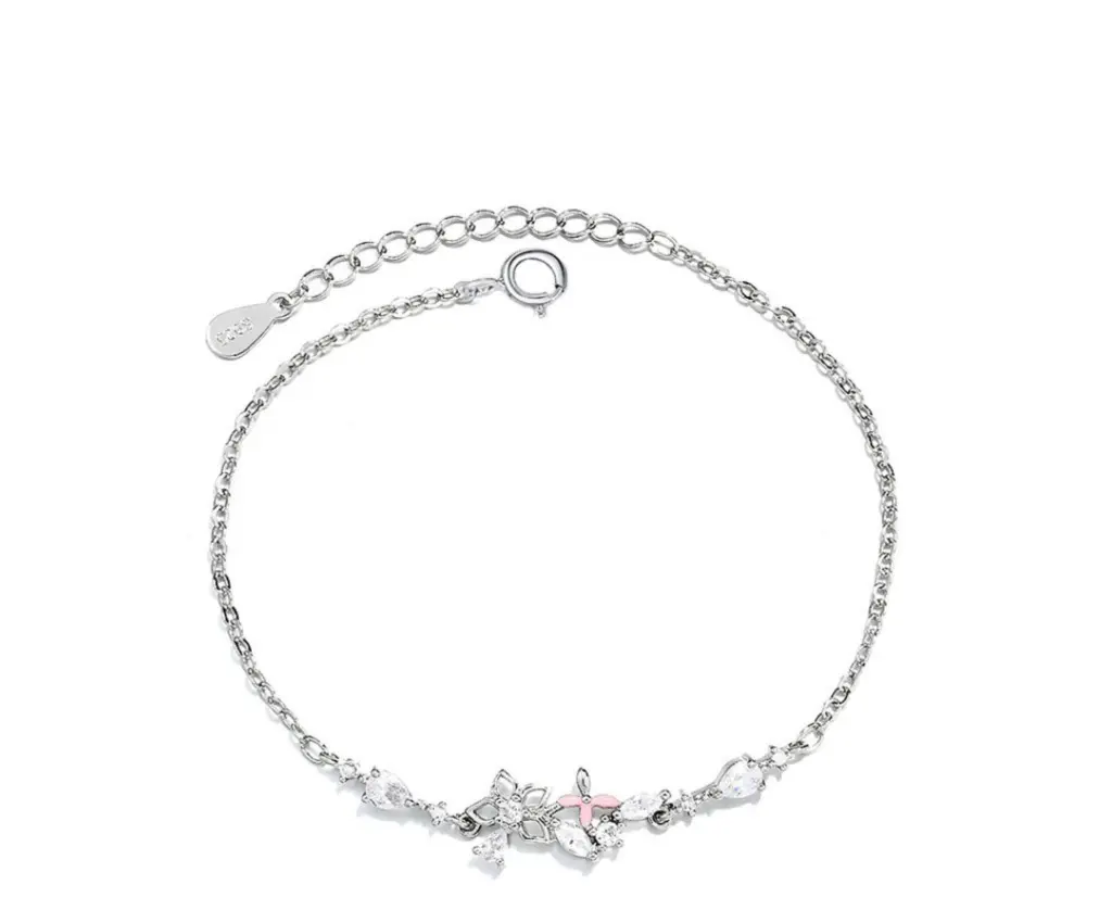 GlitzToko Avril Bracelet Sterling Silver Gelang Wanita Anti Karat