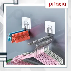 PIFACIA Magic Hook Gantungan Hanger Dinding Jepitan Lipat Stainlees Steel Alat Tempel Menjemur Serbaguna