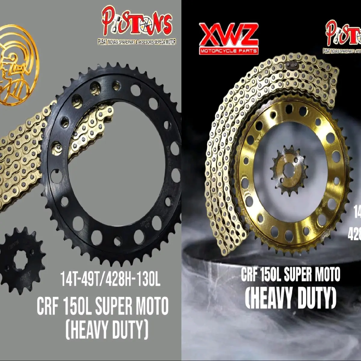 GEAR PKT GIR SET CRF 150L SUPERMOTO 15T/49T/428H
