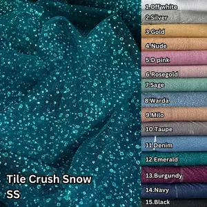 KAIN TILE CRUSH SNOW SS GLITTER LEBAR 150CM