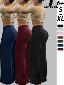 Pantalones de mujer de cintura alta y pierna ancha, pantalones acampanados cómodos de secado rápido, adecuados para ejercicio físico y deportes al aire libre, moda para todas las estaciones