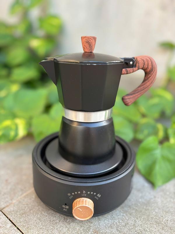 Combo bộ Bếp điện 500W + bình pha cà phê moka 150ml (Phin chứa tối đa 20gr cà phê tùy độ mịn) Xay Cà Phê Máy Xay Cà Phê