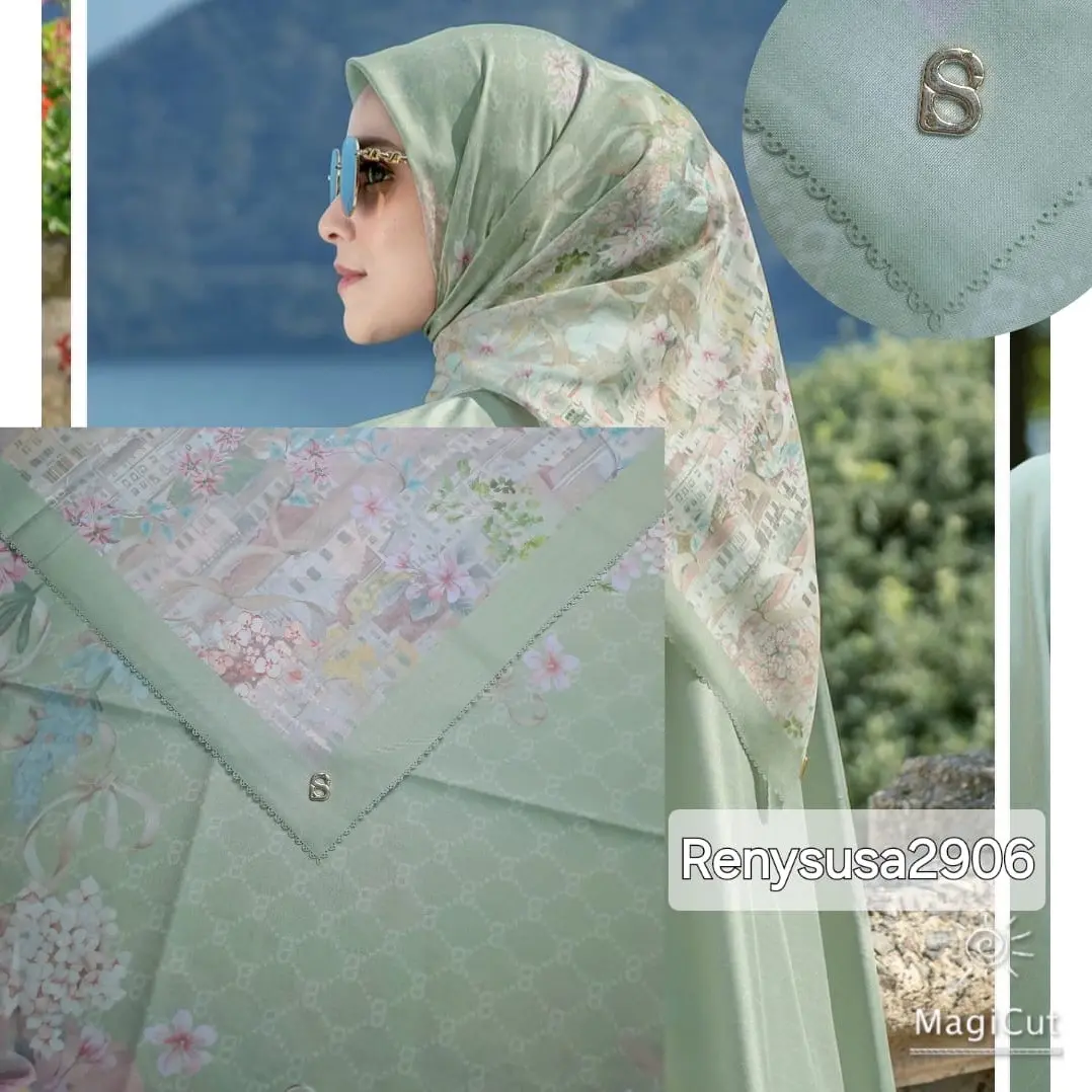 como square semi original button scarves with metal logo B varian lc biasa, lc titik 3 dan lc titik 3 premium, kemasan kotak cantik Semua musim Yellow