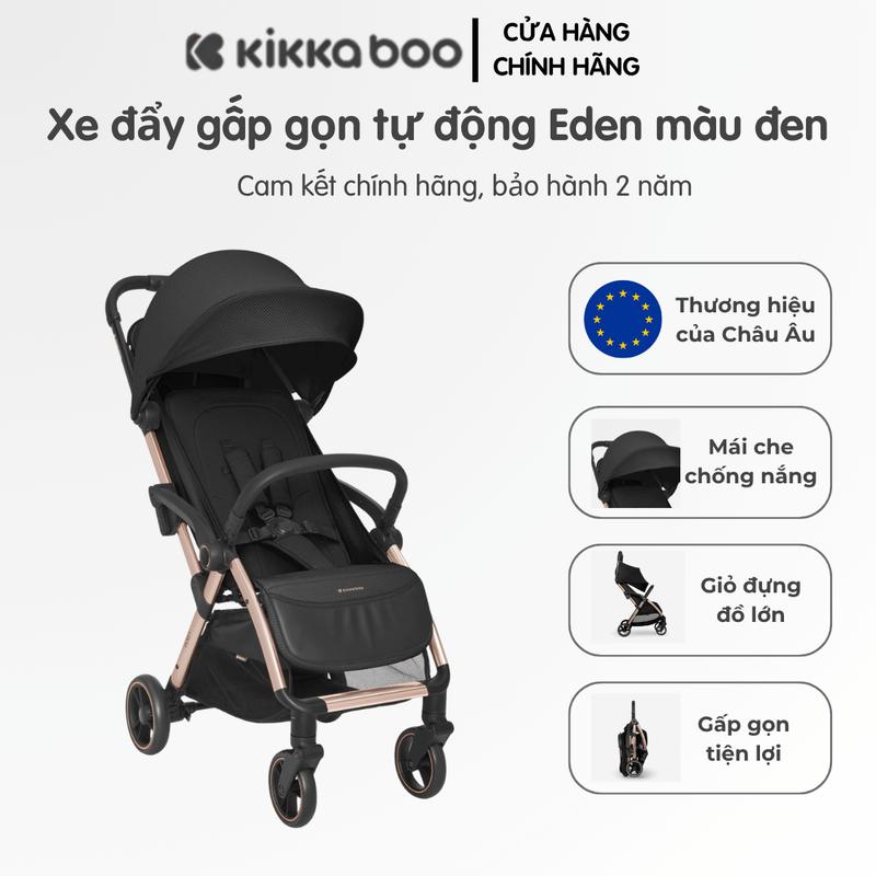 Xe Đẩy Gấp Gọn Tự Động EDEN Màu Đen – Xe Đẩy Em Bé Cao Cấp Khung Nhôm, Gấp 1 Chạm Siêu Tiện
