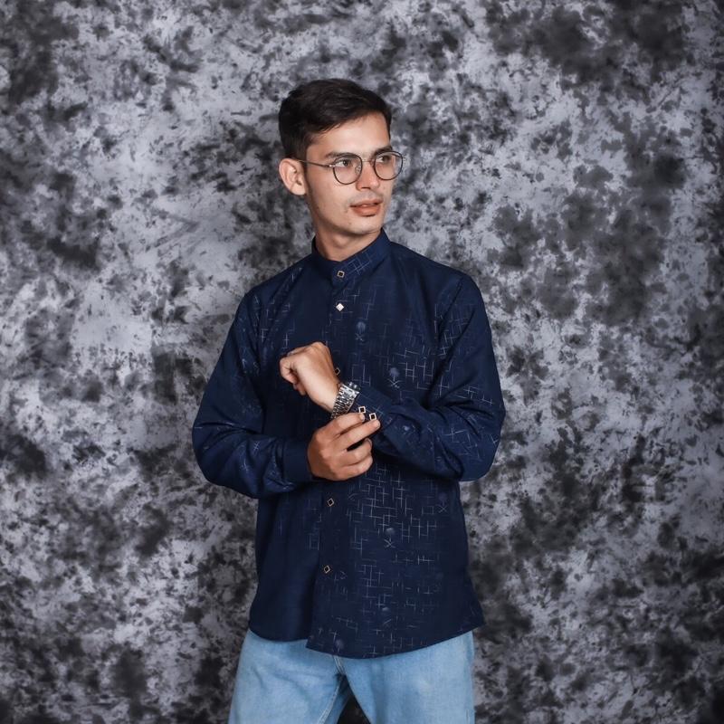 Koko Embos Ajwah Daily muslim wear baju  kemko  Pria  Dewasa Lengan panjang koko Sultan Nyaman 6