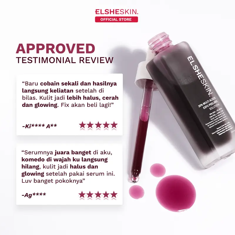 [NEW LAUNCH] Elsheskin Multi Acids Exfo Peeling Solution 35ml - Exfoliating Serum, Serum Eksfoliasi Wajah, Membantu Mengangkat Sel Kulit Mati, Brightening, Mencerahkan Kulit Kusam, Membersihkan Komedo, Pori, Menghaluskan Tekstur Kulit Essence Memutihkan 3