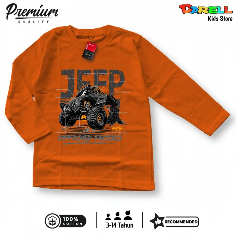 Baju kaos anak lengan panjang laki laki usia 3,5-14 tahun Kaos anak 5