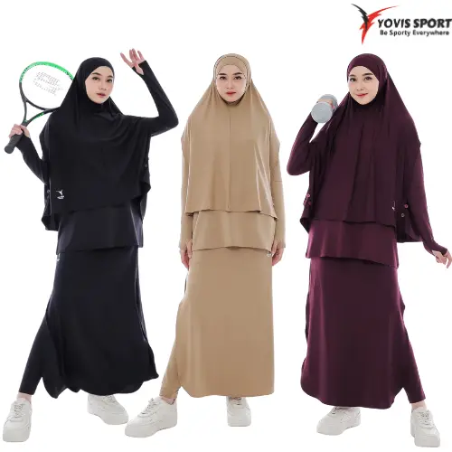 Baju olahraga wanita / setelan olahraga wanita berhija / Oneset Syar'i Muslimah Free Hijab Yovis Sport
