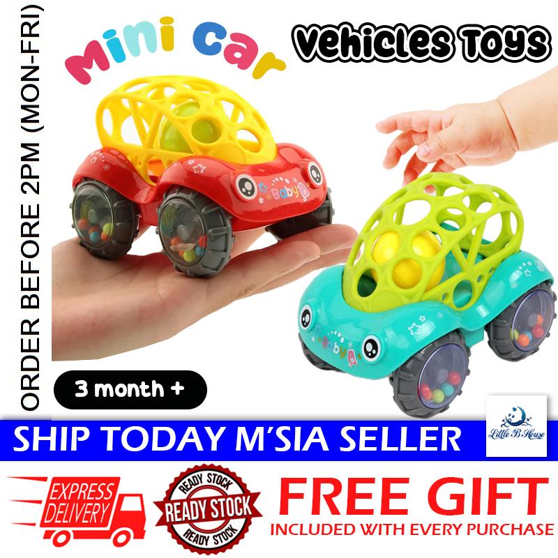[Little B House] Baby Car Toy Rattle Toy Car Infant Teether Inertial ...