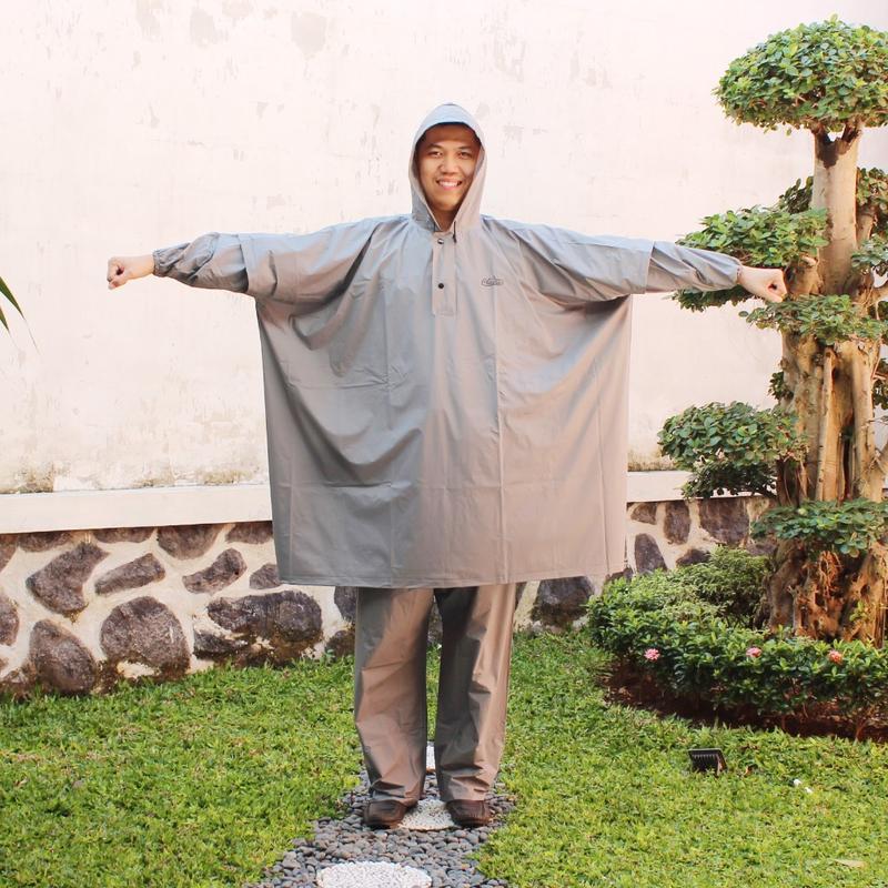 Jas Hujan Setelan Ponco Lengan Celana JUMBO BESAR Murah Elmondo Classic 718 Mirip Prima Optimus Modern 716 Waterproof 7
