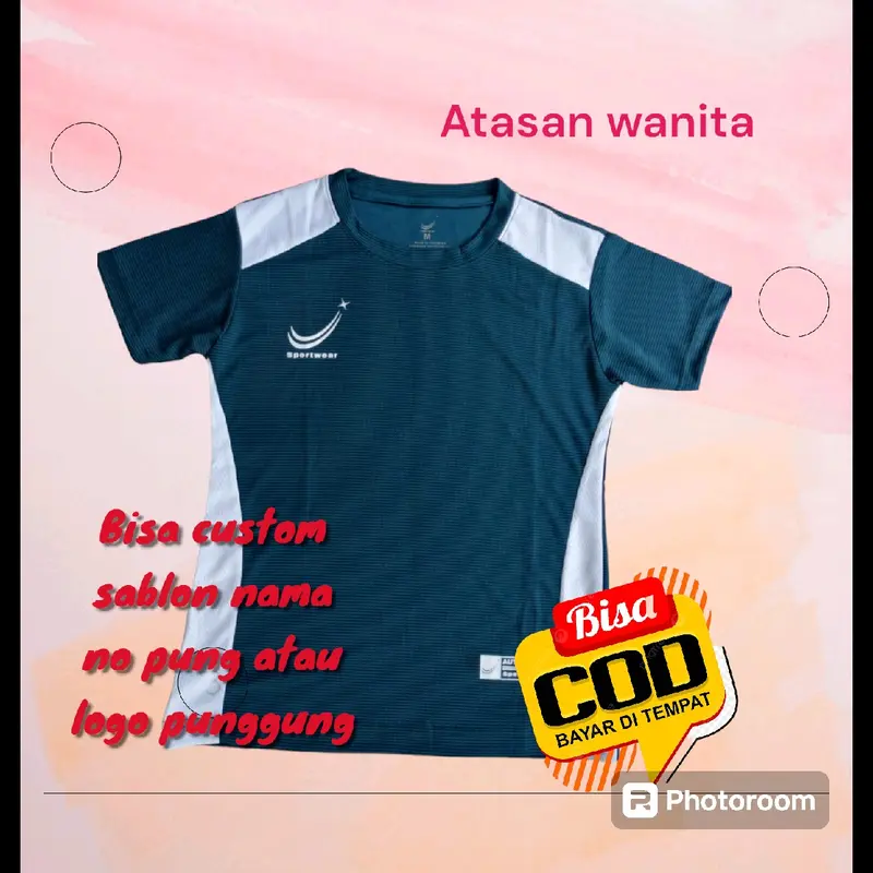 COD atasan cewe jersey cewe kaos olahraga wanita atasan saja bisa custom sablon ukuran dewasa Sport 3