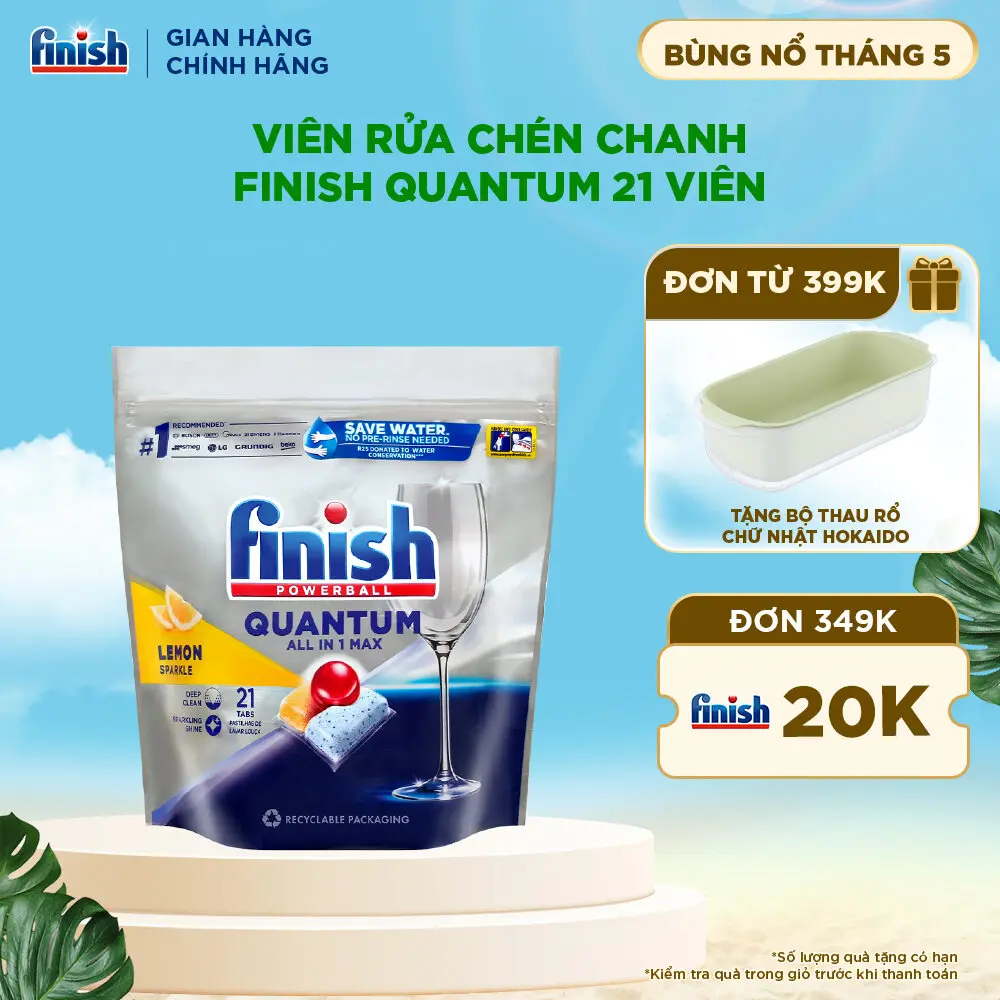 Viên Rửa Chén Bát Finish Powerball Quantum 21 viên