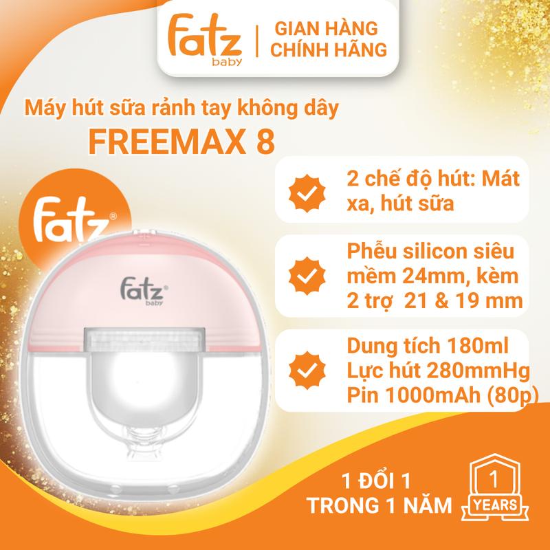 Máy hút sữa điện rảnh tay không dây Fatzbaby - FREEMAX 8 - FB1218TP 1 CHIẾC fatz freemax 8