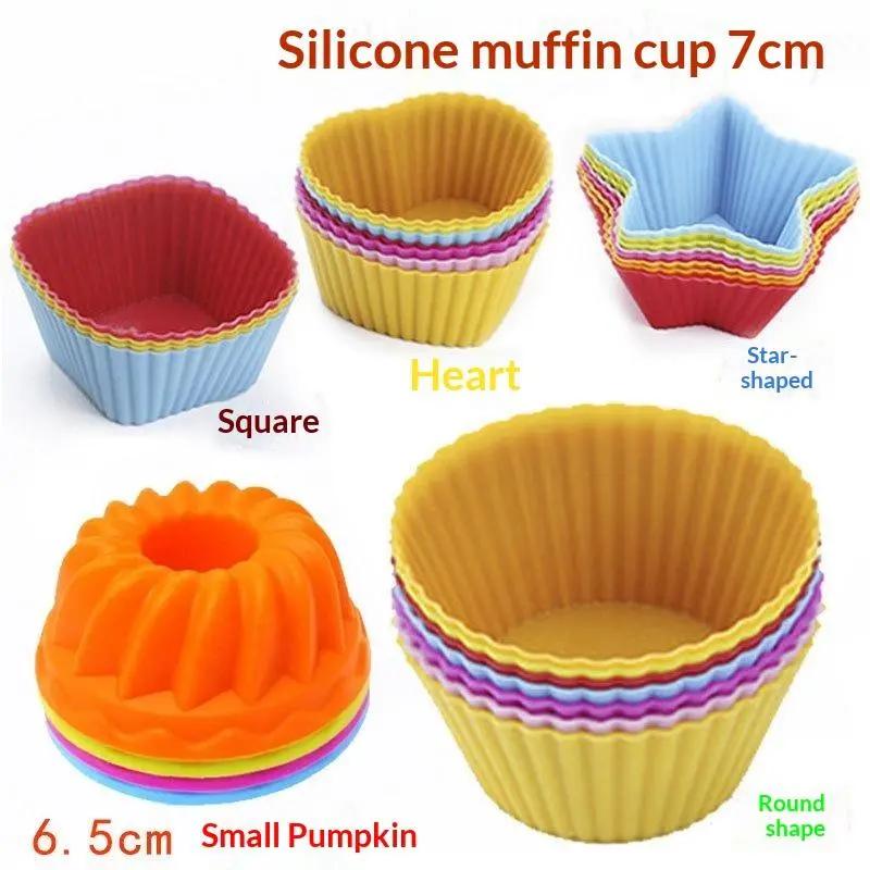 3 cái không dính tái sử dụng Silicone cupcake khuôn cấp thực phẩm Muffin Baking…
